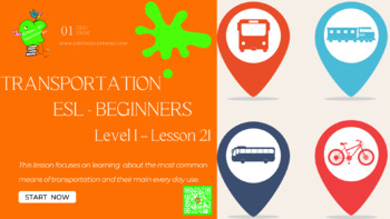 Preview of Transportation / ESL PDF LESSON / (easy no prep lesson)