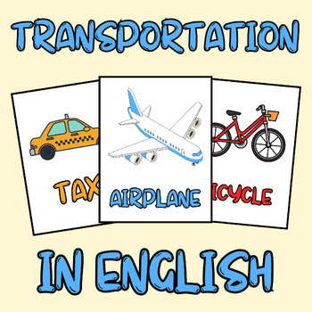 Preview of Transportation In English for Kids(Toddlers,Preschoolers,Kindergarteners...)