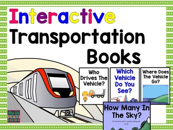 Preview of Transportation Interactive Books  and Adapted Books For Special Education