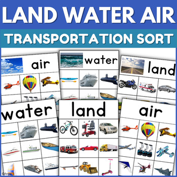 Preview of Transportation Sort Land Air Water Special Ed Autism Preschool Activity