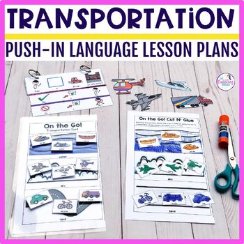 Preview of Transportation Push-In Language Therapy Preschool-2nd Grade Speech Lesson Plans