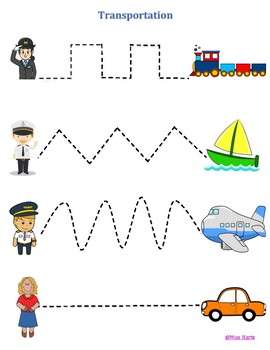 Means of Transportation (Vehicles) Tracing Worksheet