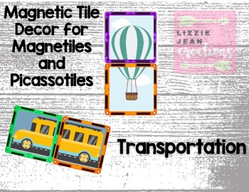 Preview of Transportation Magnetic Tile Stickers (Printable)