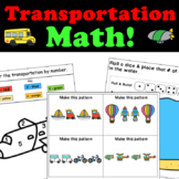 Transportation Math Centers for 3K, Preschool, Pre-K, Kind