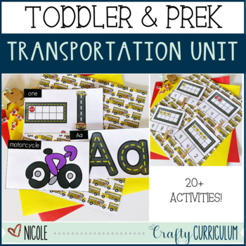 Preview of Transportation Math and Literacy Activities Preschool, PreK, Kindergarten