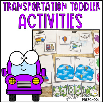 Preview of Transportation Math and Literacy Toddler Activities