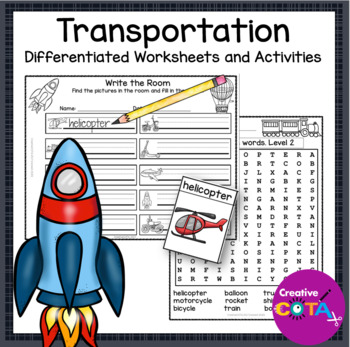 Preview of Occupational Therapy Transportation Differentiated Math & Writing Activities