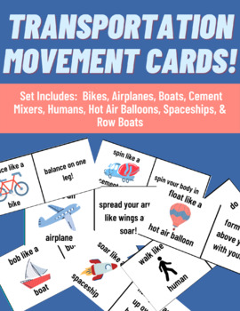Preview of Transportation Movement Cards (8 Cards with Descriptions)