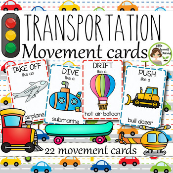 Preview of Transportation Movement Cards and Brain Breaks  (Transition activity)