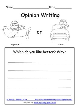 Transportation Opinion Writing FREEBIE by Sherry Clements | TPT