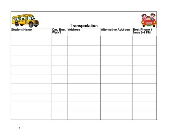 Preview of Transportation Organization Form