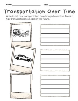 Preview of Transportation Over Time worksheets