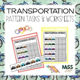 Transportation Pattern Strips Activity and Worksheets