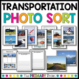 Transportation Photo Sort with Writing Extension Pages