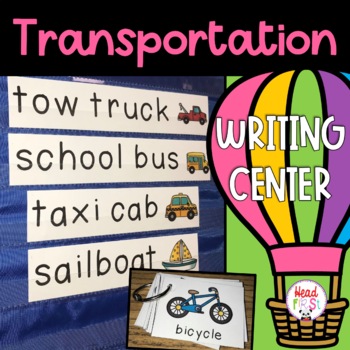 Preview of Transportation Vocabulary Words and Picture Cards for Writing Center ESL