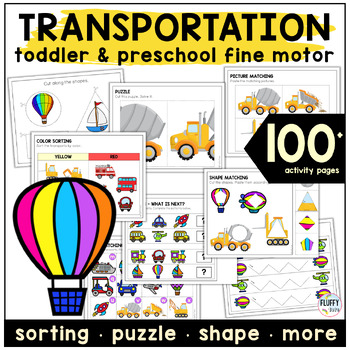 Preview of Transportation Theme Preschool and Toddler Activities Lesson Plan Kindergarten