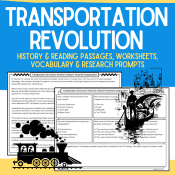 Preview of Transportation Revolution Packet: No-Prep Informational Passages & Worksheets