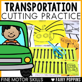 Transportation Scissor Skills Cutting Practice Worksheets