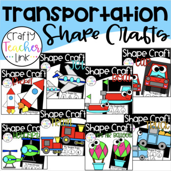 Preview of Transportation Shape Crafts Bundle