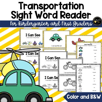 Preview of Transportation Sight Word Reader