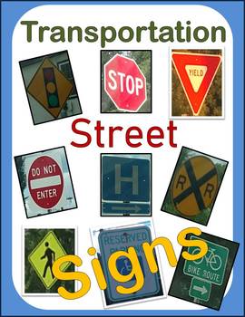 Preview of Transportation Signs and Pictures  and other information signs.