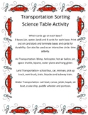 Transportation Sorting Activity