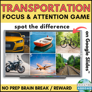 Preview of Transportation Spot the Difference Game to Improve Focus and Attention Skills