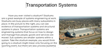 Preview of Transportation Systems Article