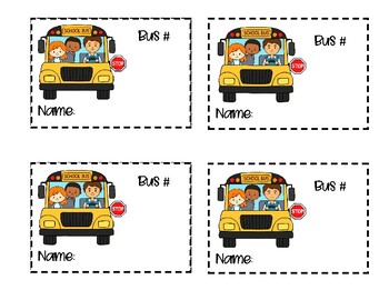 Preview of Transportation Tags Bus Rider, Car Rider, Walker, Bike Rider, Scooter