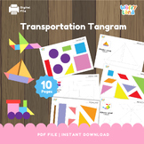Transportation Tangram, Montessori Learning Game, Tangram 