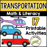 Transportation Theme Math and Literacy Preschool Activitie