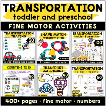 Preview of Transportation Unit Lesson Plan for Toddler Preschool Theme Worksheets BUNDLE