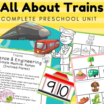 Preview of Transportation Theme: Train Unit - All Centers - Preschool PreK Kindergarten