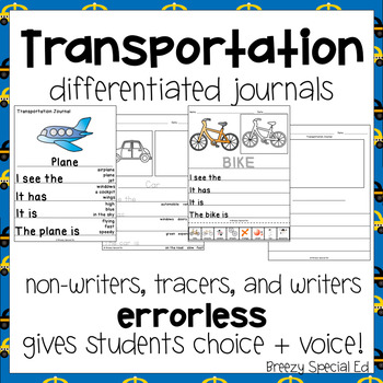 Preview of Transportation Journal Prompts - Differentiated Writing for Special Education