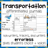 Transportation Journal Prompts - Differentiated Writing fo