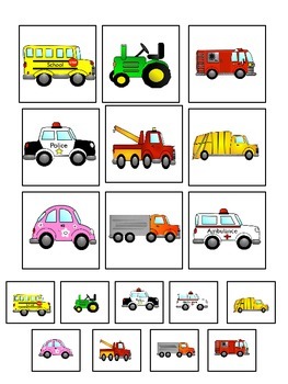 Transportation Themed File Folder Activities for Sorting, Matching and ...