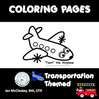 Preview of Transportation Themed Coloring Skills Pages
