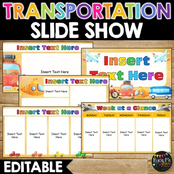Preview of Transportation Themed SLIDE SHOW | Editable | Google Slides Presentation |