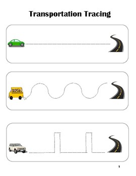 Means of Transportation (Vehicles) Tracing Worksheet