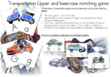 Transportation Upper and lowercase matching game for Pre-K