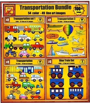 Preview of Transportation Value Bundle Clip art Set