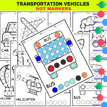 Preview of Transportation Vehicles Activities Bingo Daubers Dot Markers.