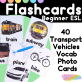 Editable ESL Flashcards Transportation Vehicles Directions Picture Card ELL SPED