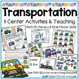 Transportation & Vehicles Unit Activities, Games, Centers 