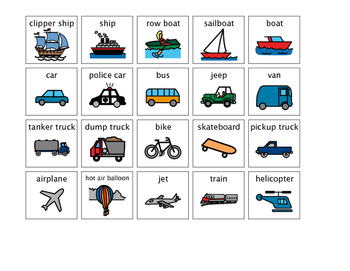 Common Vehicles and Modes of Transportation Vocabulary