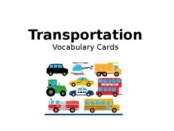 Preview of Transportation Vocabulary Cards