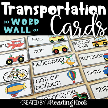 Preview of Transportation Word Wall Cards