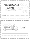 Transportation Words Trace & Write Book
