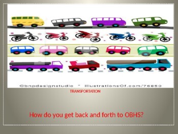 Preview of Transportation and Color PPT