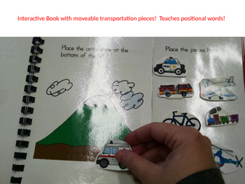 Preview of Transportation and Positional Words - Interactive Book